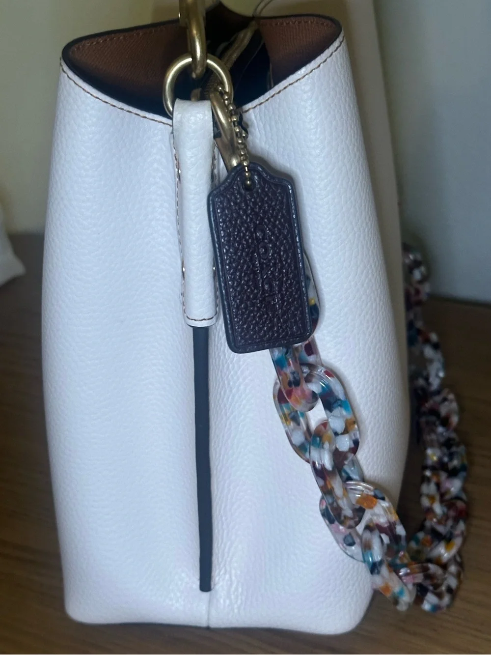 Coach Willow Bucket Bag C3766 Colorblock w/ Added Coach Chain, comes w/ dust bag